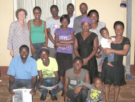 A Happy Crew: Elaine with a group of her students