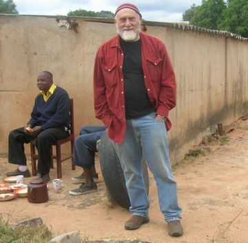 Sandy Leeder in the village of Mapakomhere, Zimbabwe Photo courtesy of Sandy Leeder