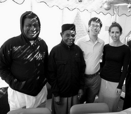 In Providence. Elder Pinchas Ogbukaa and Elder Ovadia Agbai meet Rabbi Barry Dolinger and his wife Naomi (Photo by Shai Afsai)